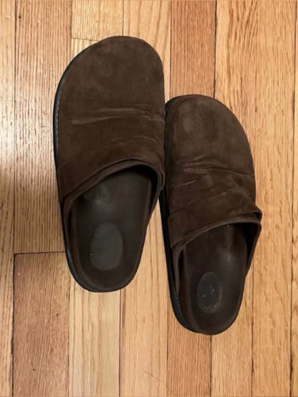 The Bali Tailor Brown Suede Slip On Slide Mules